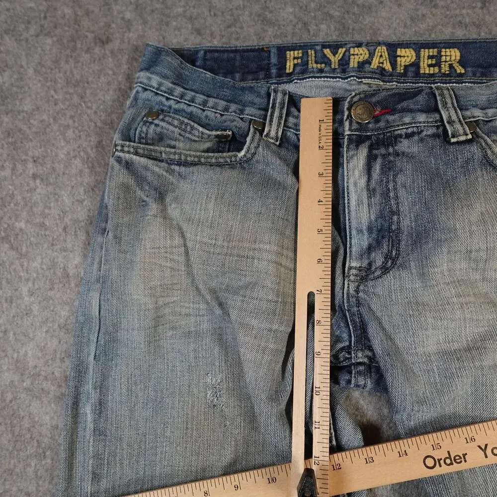 Flypaper‎ Jeans Mens 34x32 (32x31 Actual) Straight Leg Medium Wash